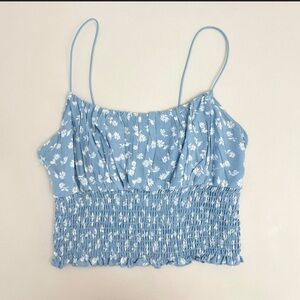 PacSun Blue Smocked Crop Camisole